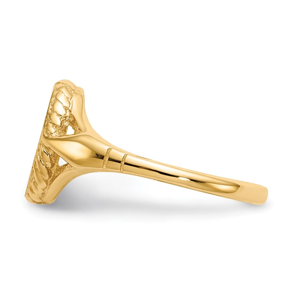 14k Yellow Gold 8.5x6.5mm Open Back Child's Signet Ring