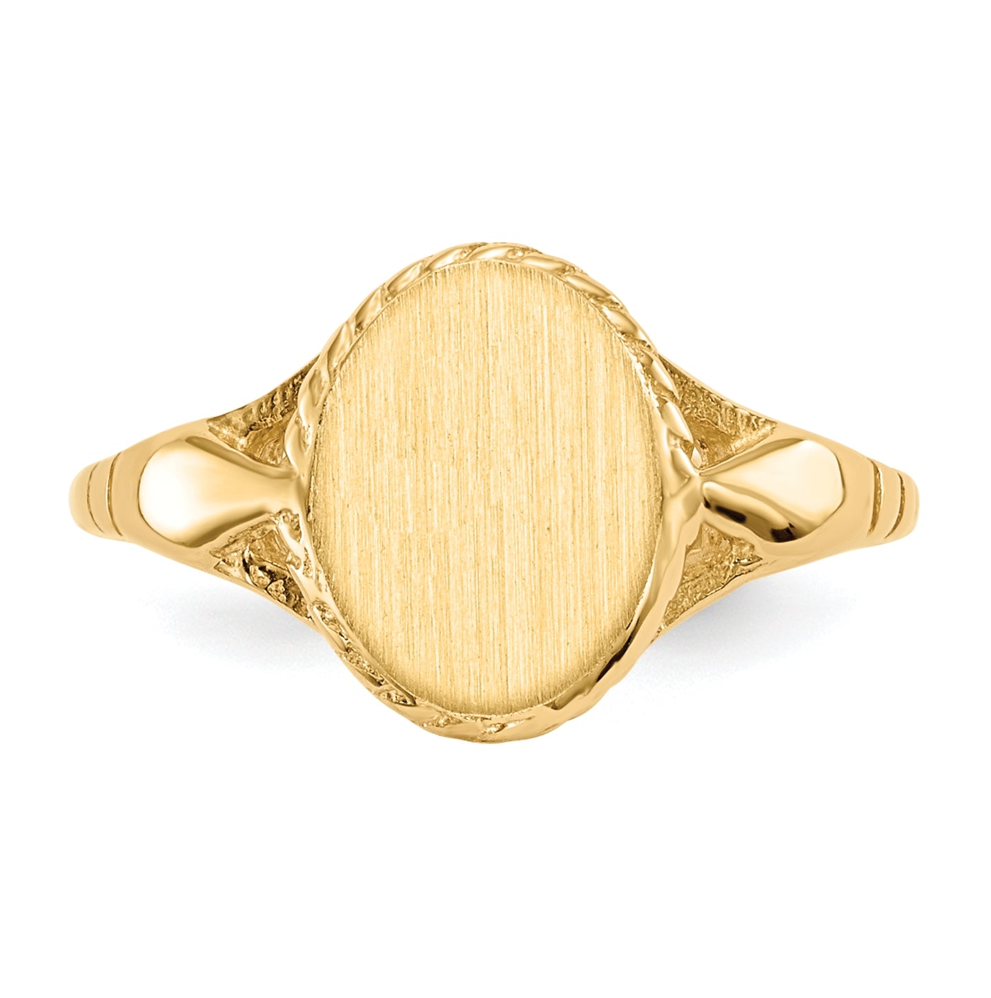 14K Yellow Gold 8.5x6.5mm Open Back Child's Signet Ring