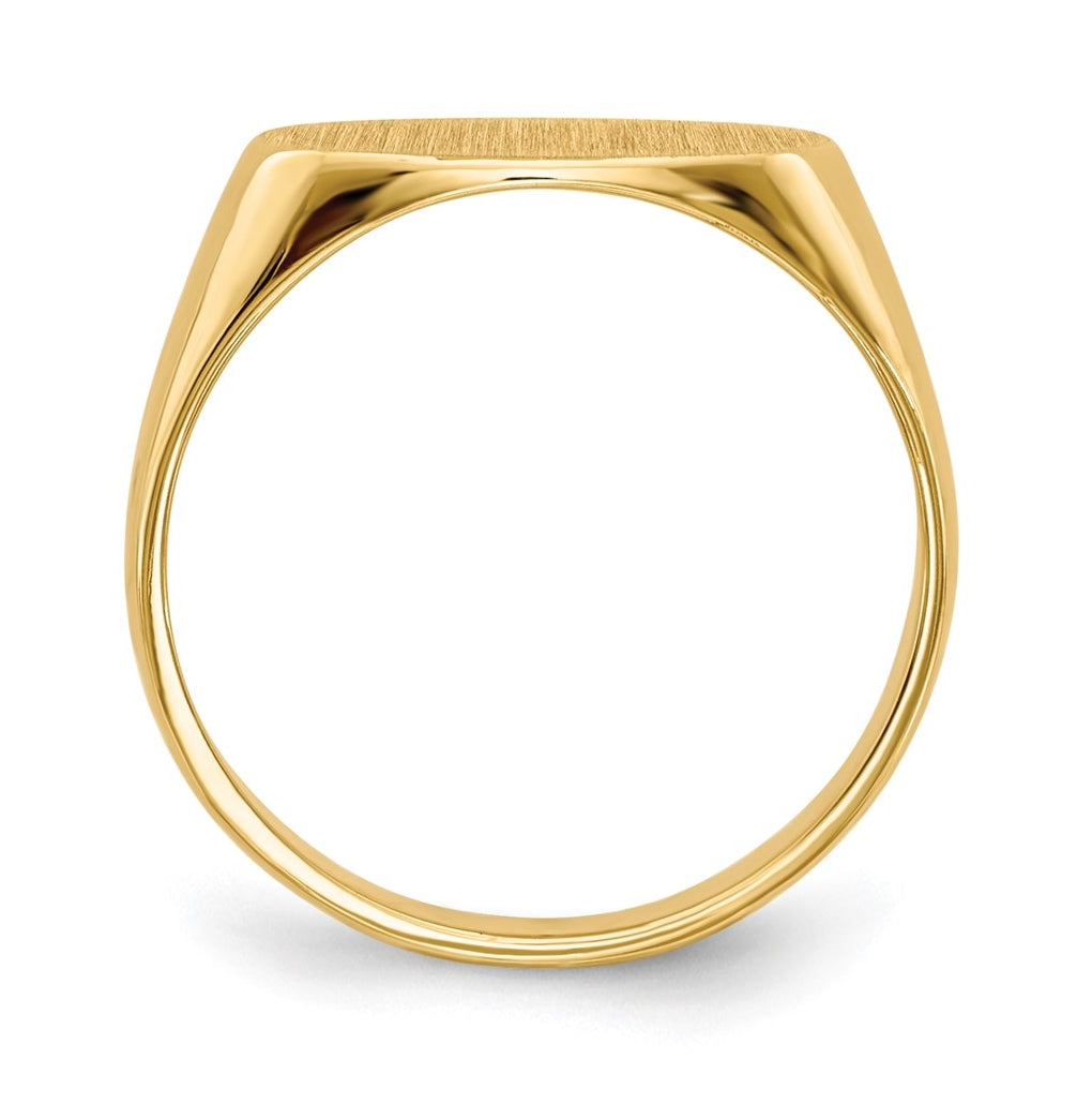 14k Yellow Gold 6.25x11.5mm Closed Back Children's Signet Ring