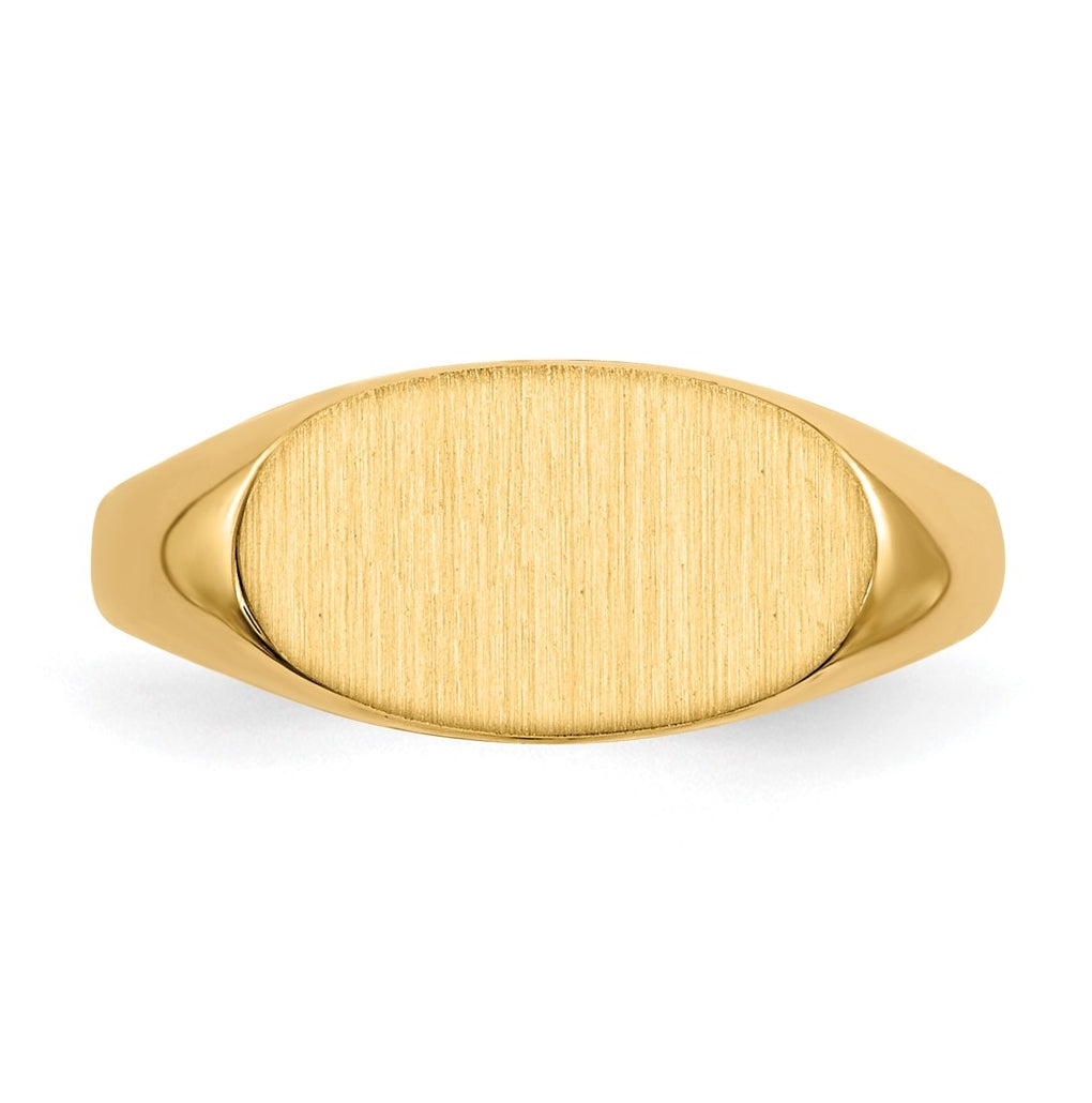 14k Yellow Gold 6.25x11.5mm Closed Back Children's Signet Ring