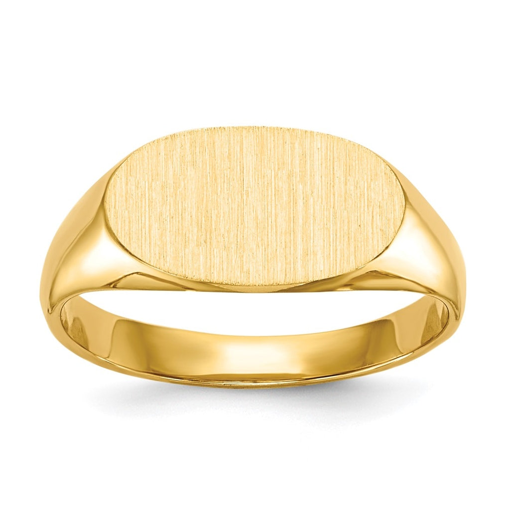 14k Yellow Gold 6.25x11.5mm Closed Back Children's Signet Ring