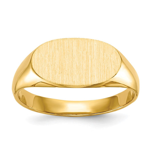 14k Yellow Gold 6.25x11.5mm Closed Back Children's Signet Ring