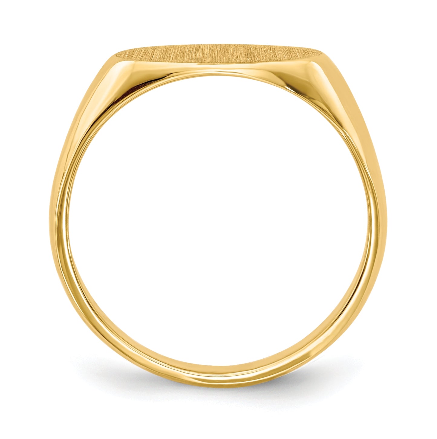 14K Yellow Gold 11.0x6.5mm Closed Back Children's Signet Ring