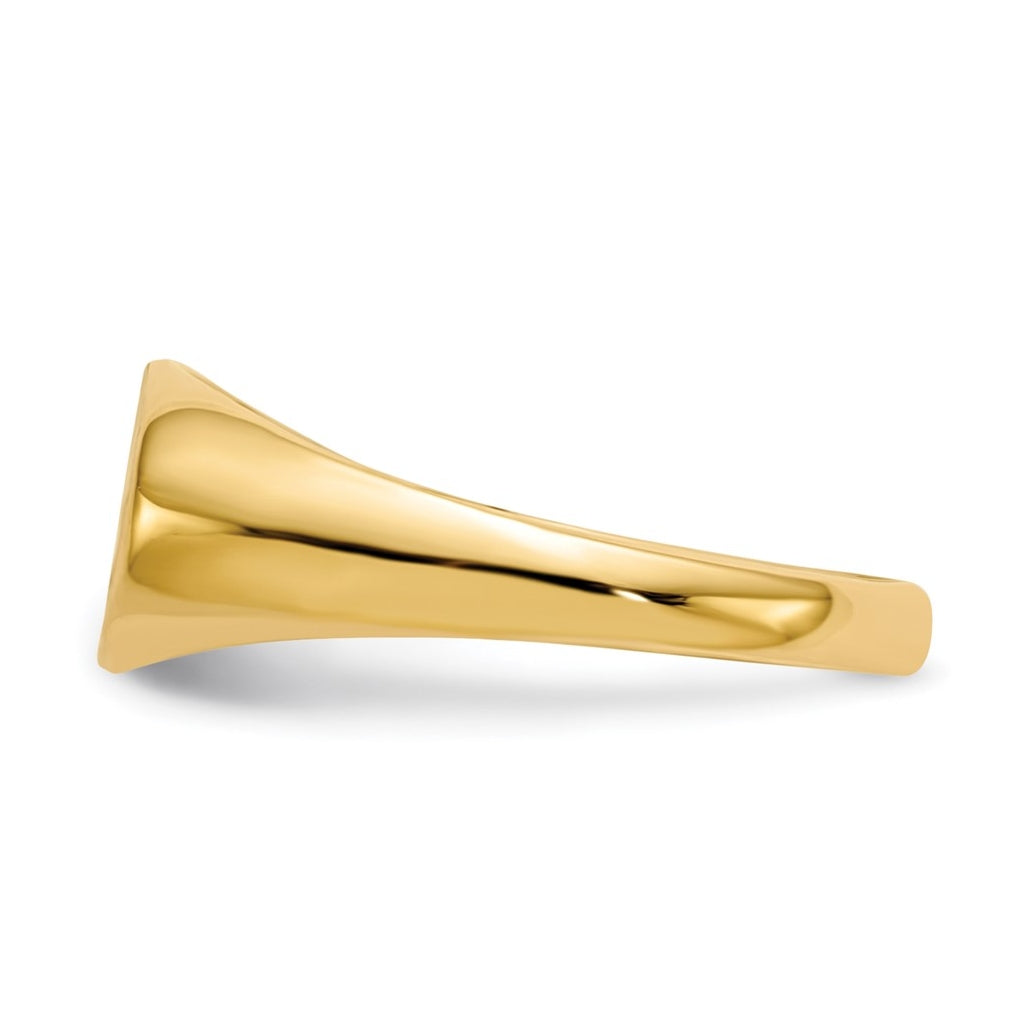 14k Yellow Gold 11.0x6.5mm Closed Back Children's Signet Ring