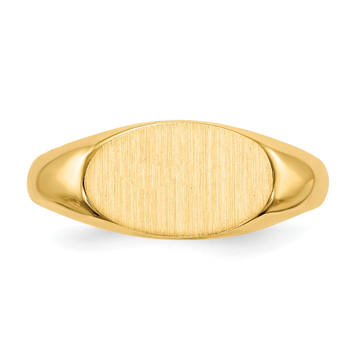 14K Yellow Gold 11.0x6.5mm Closed Back Children's Signet Ring