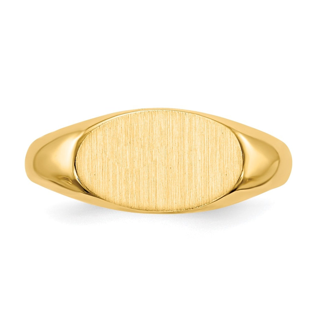 14k Yellow Gold 11.0x6.5mm Closed Back Children's Signet Ring