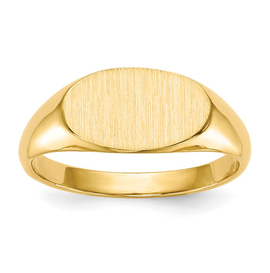 14K Yellow Gold 11.0x6.5mm Closed Back Children's Signet Ring