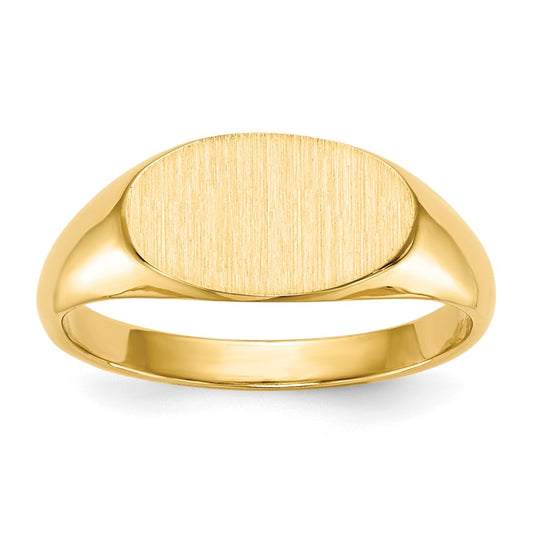 14k Yellow Gold 11.0x6.5mm Closed Back Children's Signet Ring