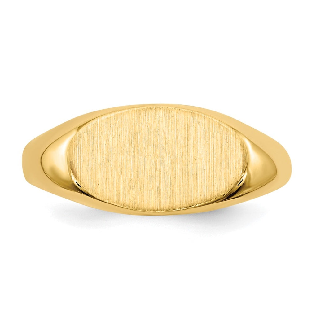 14k Yellow Gold 6.5x11.0mm Open Back Child's Signet Ring
