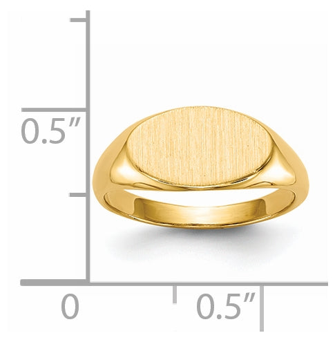 14K Yellow Gold 6.5x11.0mm Open Back Child's Signet Ring