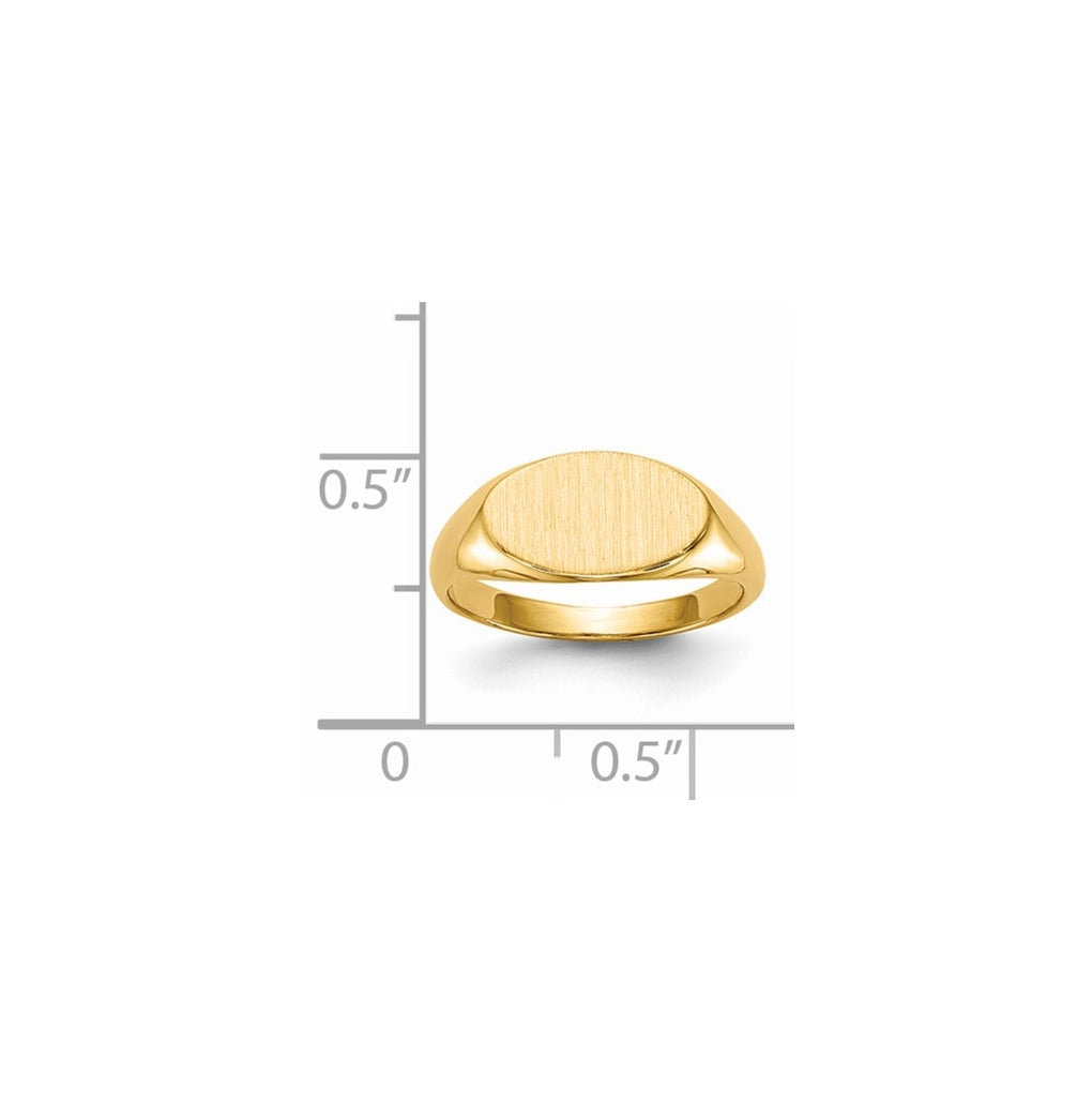 14k Yellow Gold 6.5x11.0mm Open Back Child's Signet Ring
