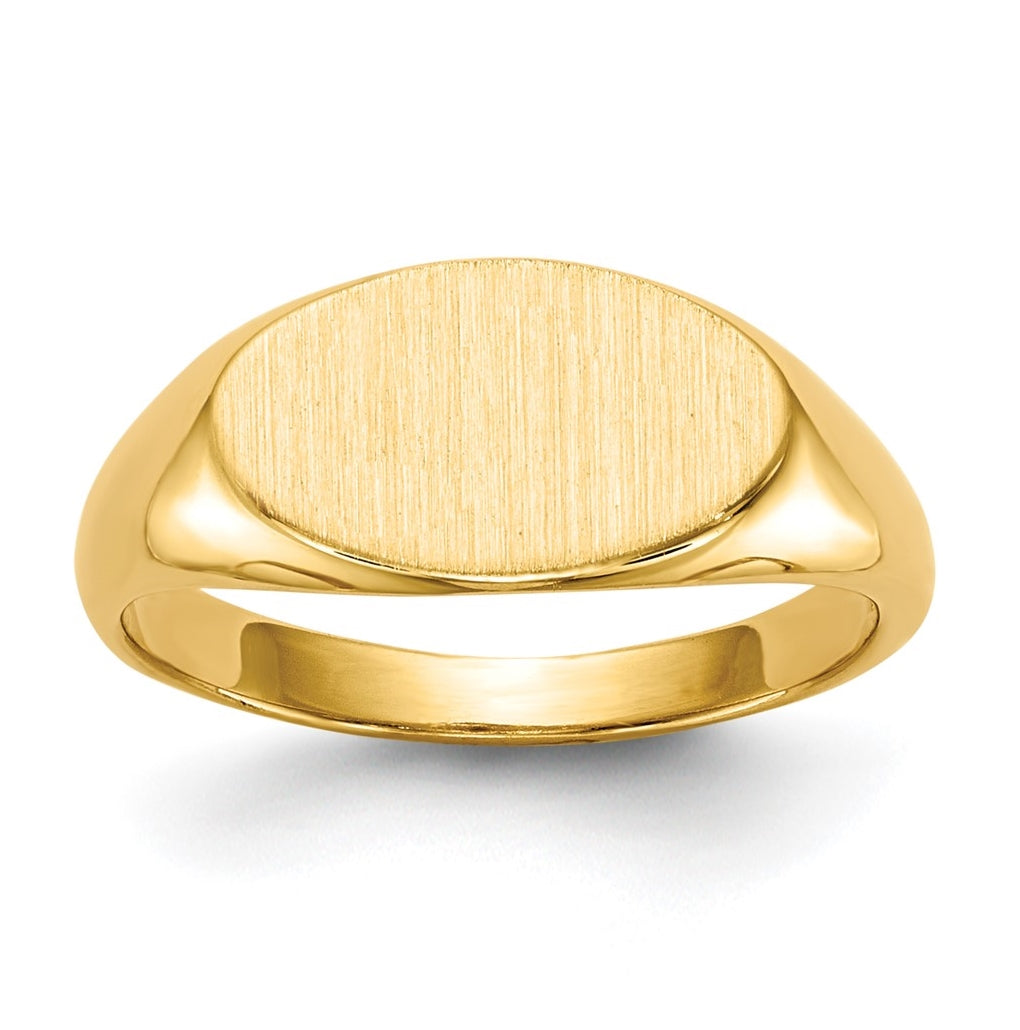 14K Yellow Gold 6.5x11.0mm Open Back Child's Signet Ring