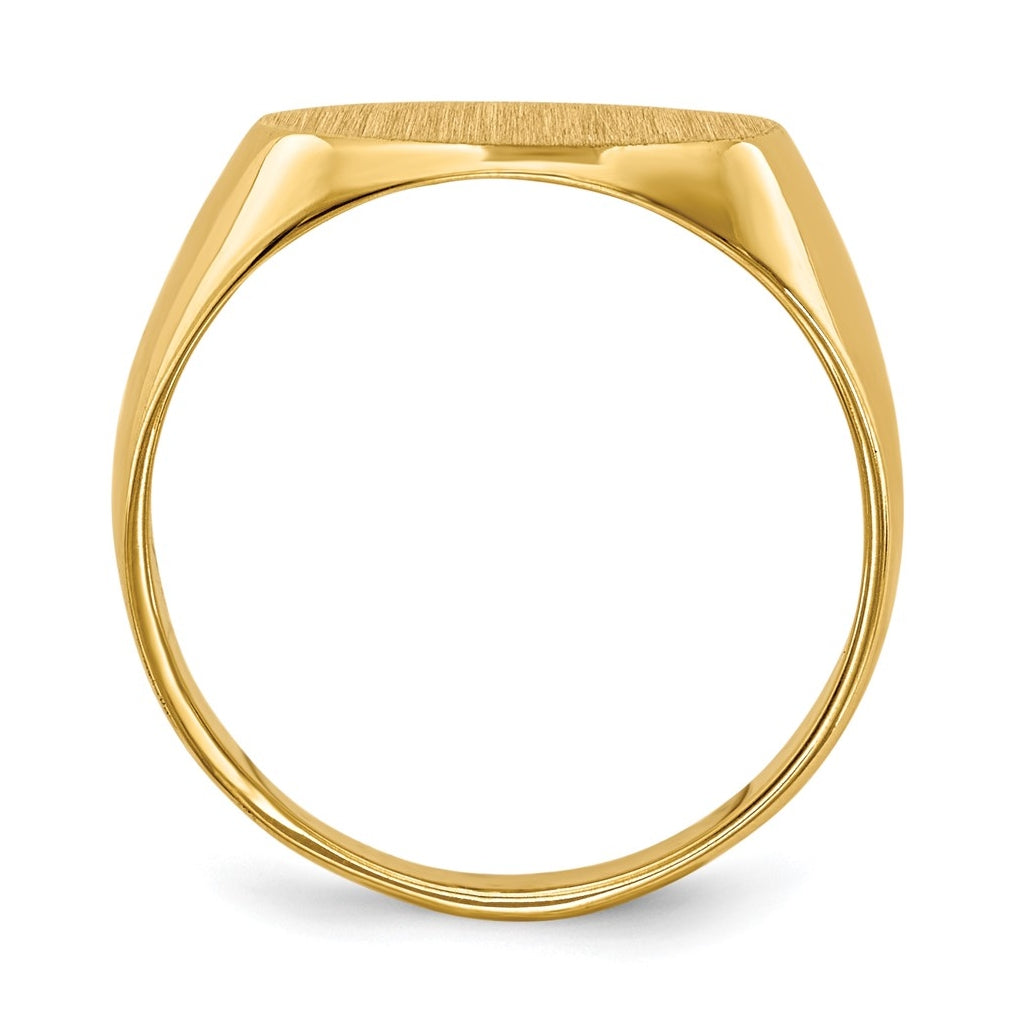 14k Yellow Gold 11.0x7.5mm Closed Back Child's Signet Ring