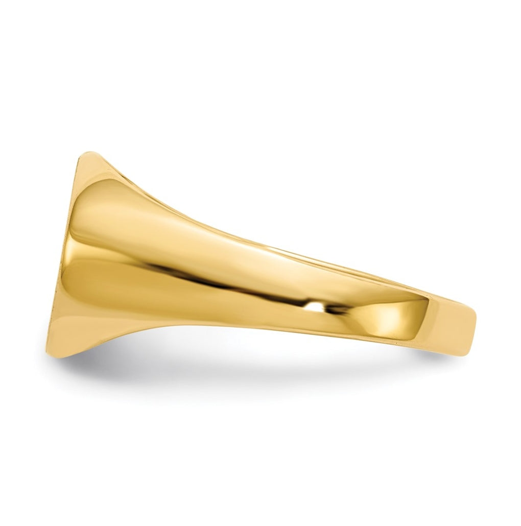 14k Yellow Gold 11.0x7.5mm Closed Back Child's Signet Ring