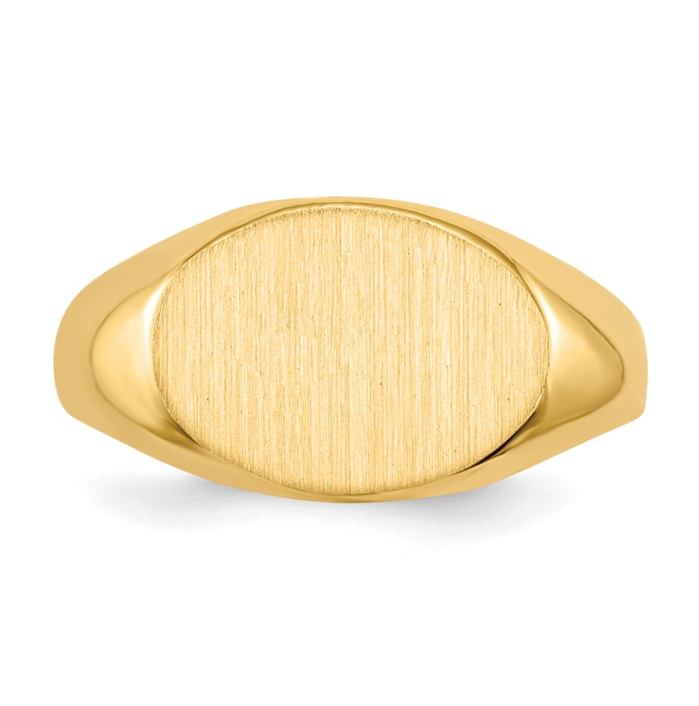 14k Yellow Gold 11.0x7.5mm Closed Back Child's Signet Ring