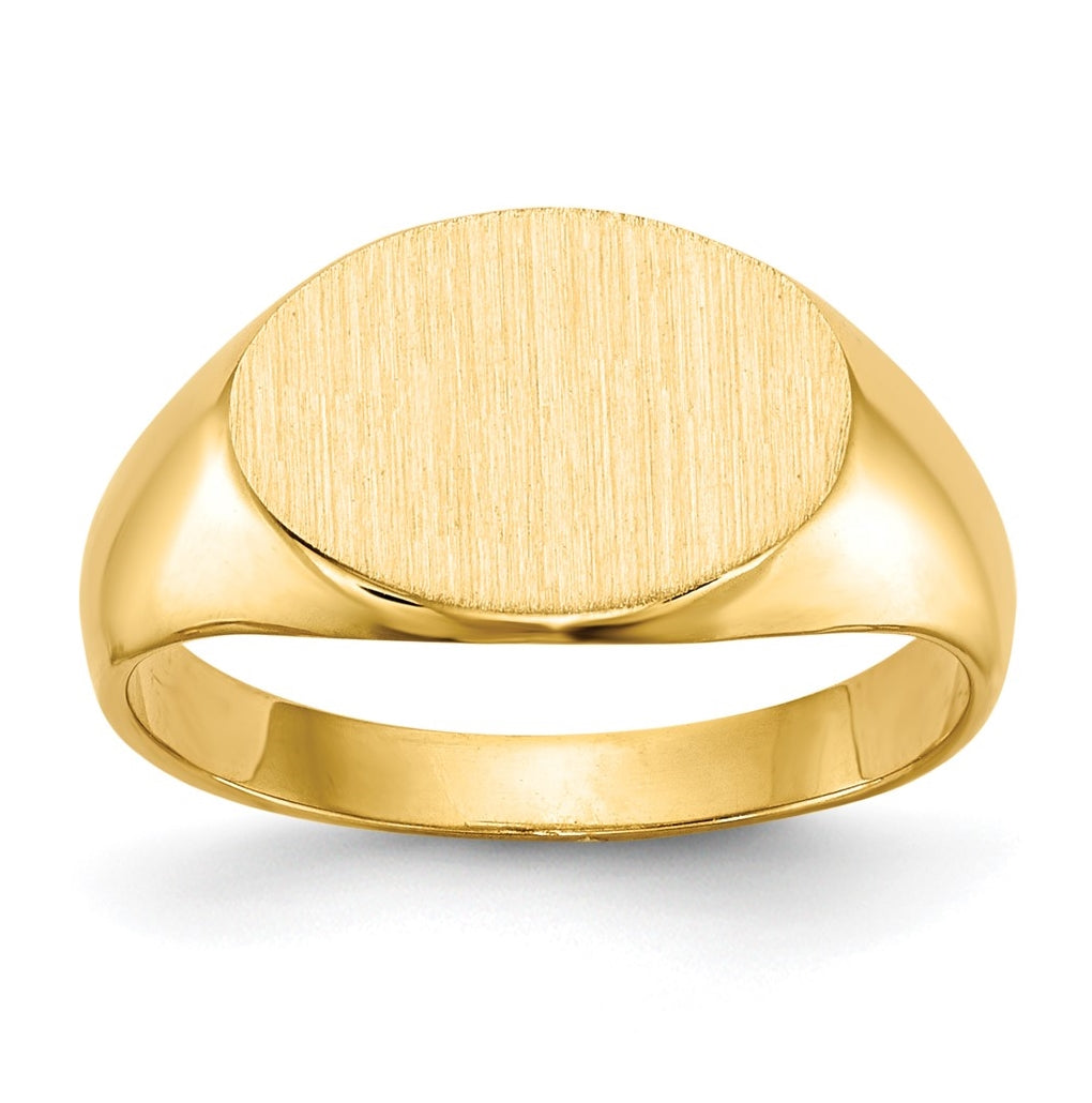 14K Yellow Gold 11.0x7.5mm Closed Back Child's Signet Ring