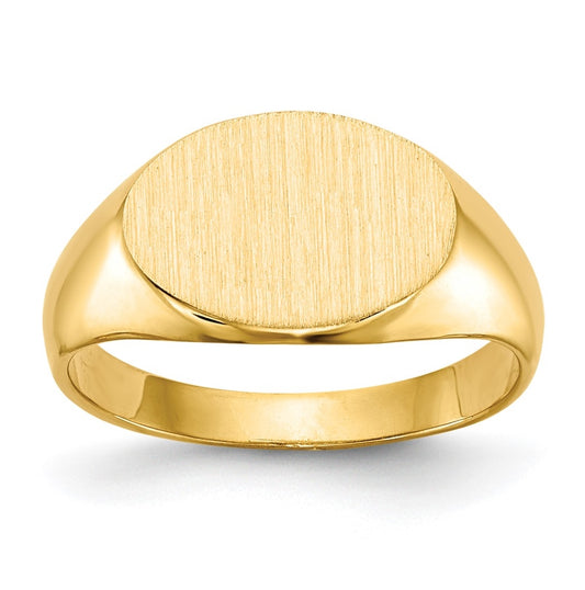 14K Yellow Gold 11.0x7.5mm Closed Back Child's Signet Ring