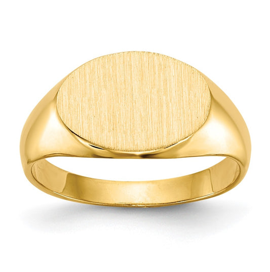 14k Yellow Gold 11.0x7.5mm Closed Back Child's Signet Ring