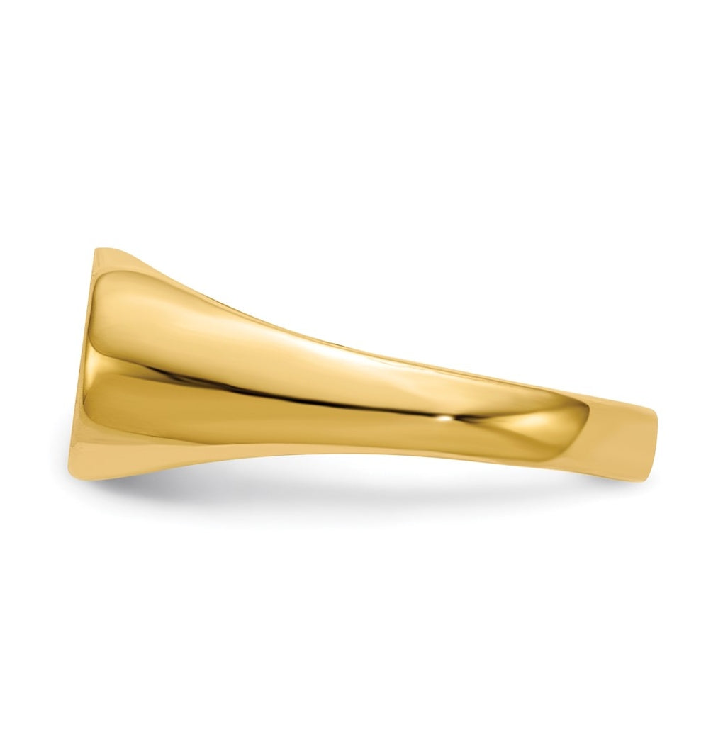 14k Yellow Gold 13.0x7.0mm Closed Back Signet Ring