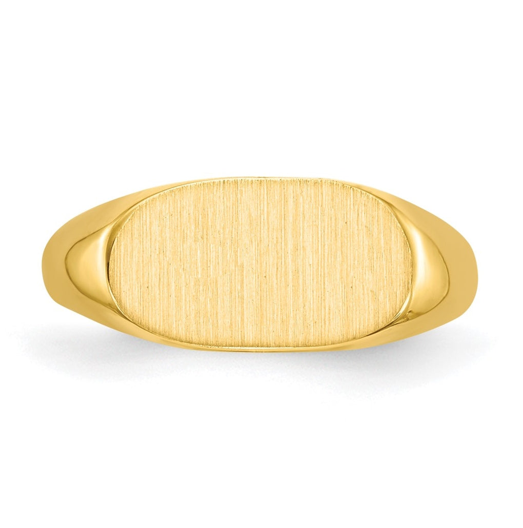 14k Yellow Gold 13.0x7.0mm Closed Back Signet Ring