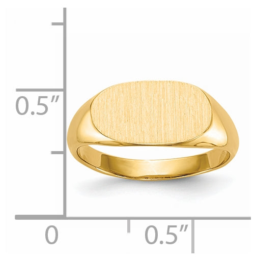 14K Yellow Gold 7.0x13.0mm Closed Back Signet Ring