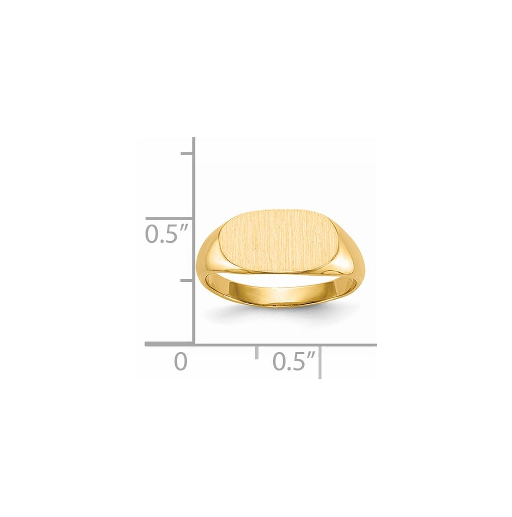 14k Yellow Gold 13.0x7.0mm Closed Back Signet Ring