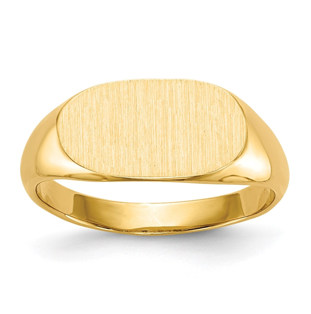 14k Yellow Gold 13.0x7.0mm Closed Back Signet Ring