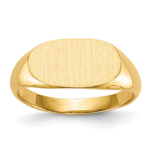 14k Yellow Gold 13.0x7.0mm Closed Back Signet Ring