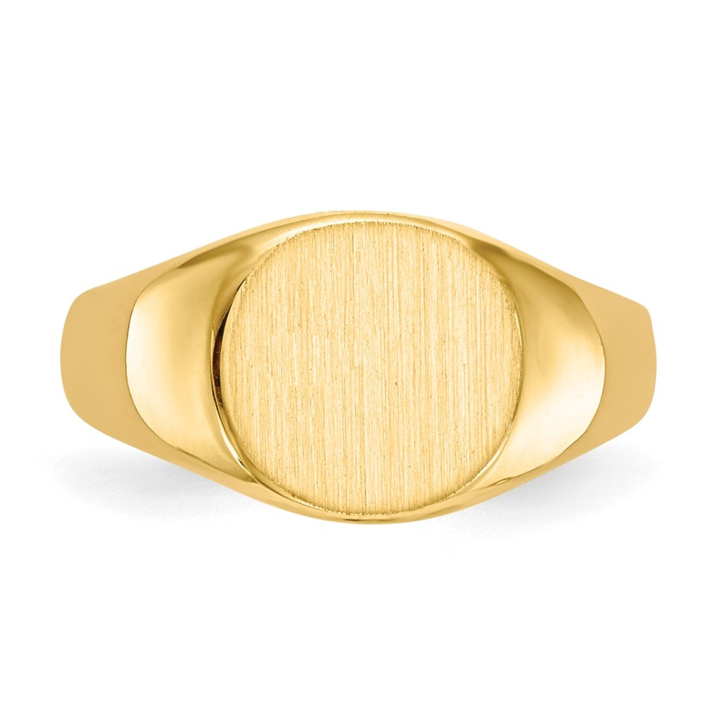 14k Yellow Gold 8.5x8.5mm Closed Back Child's Signet Ring