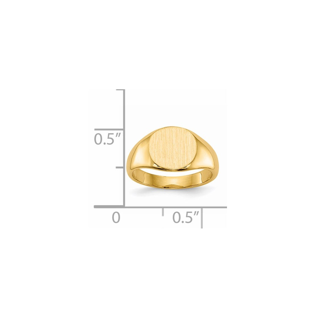 14k Yellow Gold 8.5x8.5mm Closed Back Child's Signet Ring