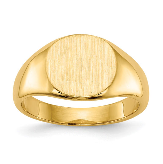 14K Yellow Gold 8.5x8.5mm Closed Back Child's Signet Ring