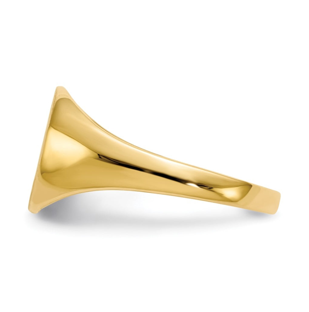 14k Yellow Gold 9.5x10.0mm Closed Back Signet Ring