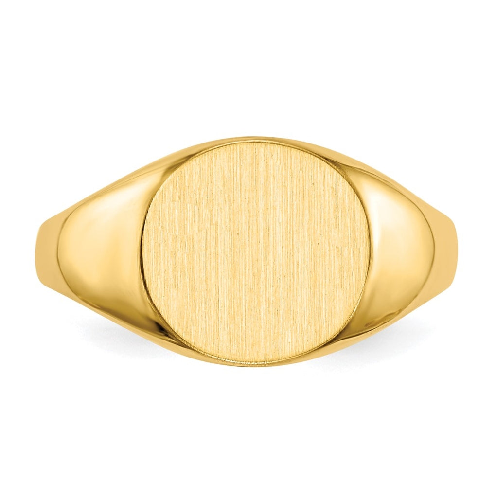14k Yellow Gold 9.5x10.0mm Closed Back Signet Ring