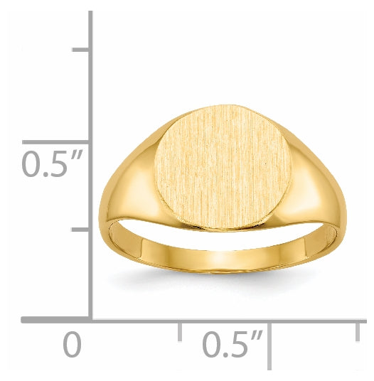 14K Yellow Gold 9.5x10.0mm Closed Back Signet Ring