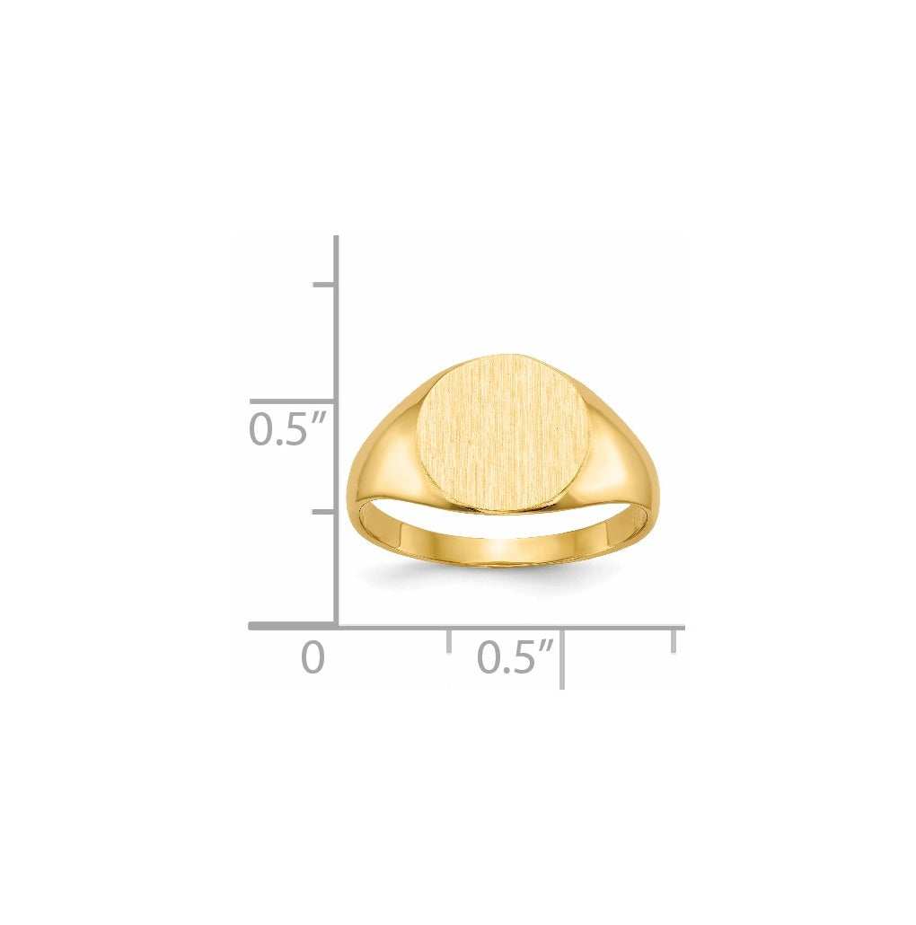 14k Yellow Gold 9.5x10.0mm Closed Back Signet Ring