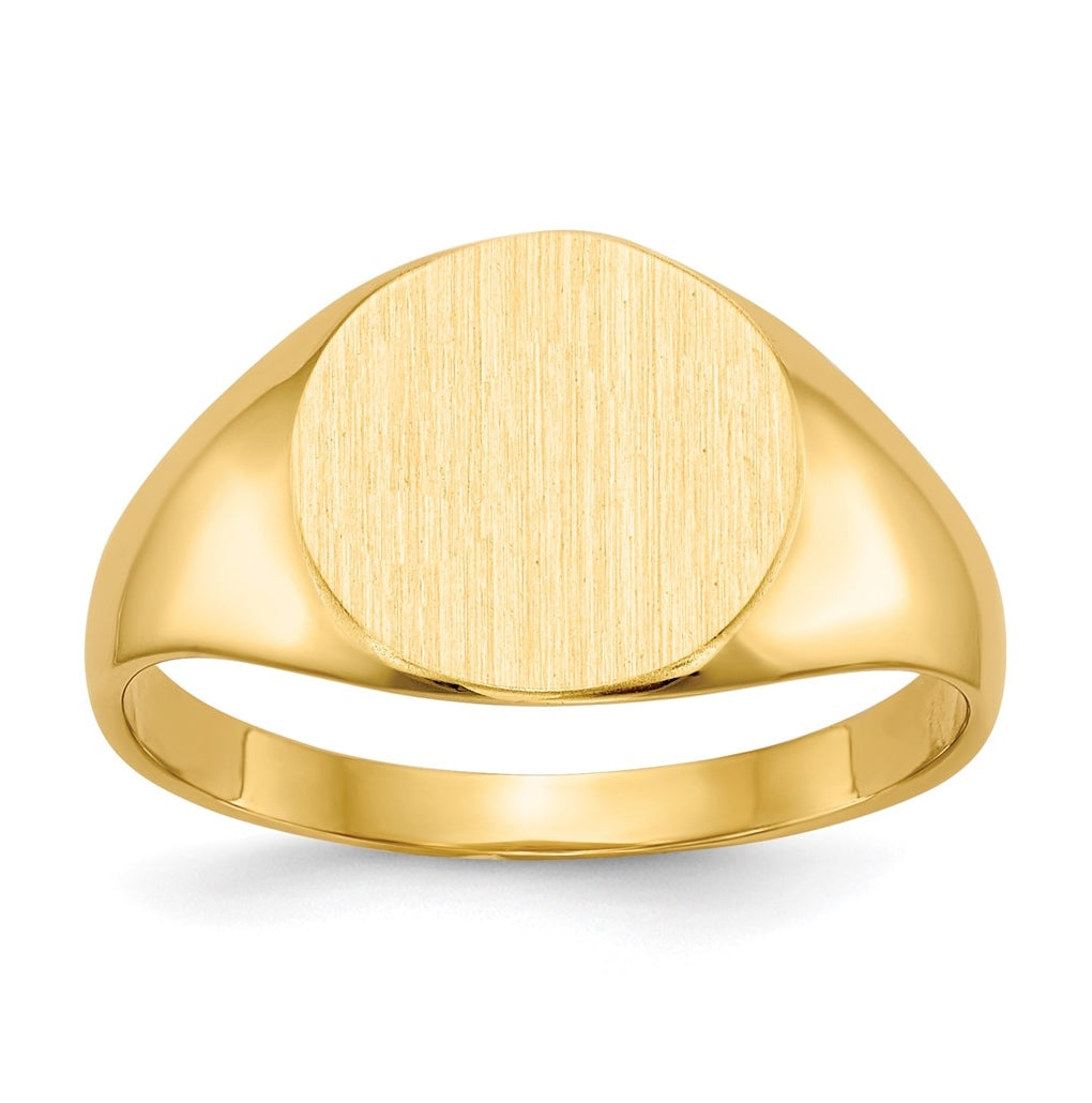 10K Yellow Gold 9.5x10.0mm Closed Back Signet Ring