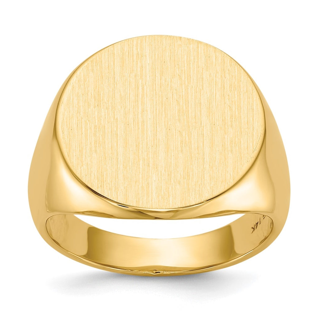 10K Yellow Gold Men's Signet Ring, Closed Back