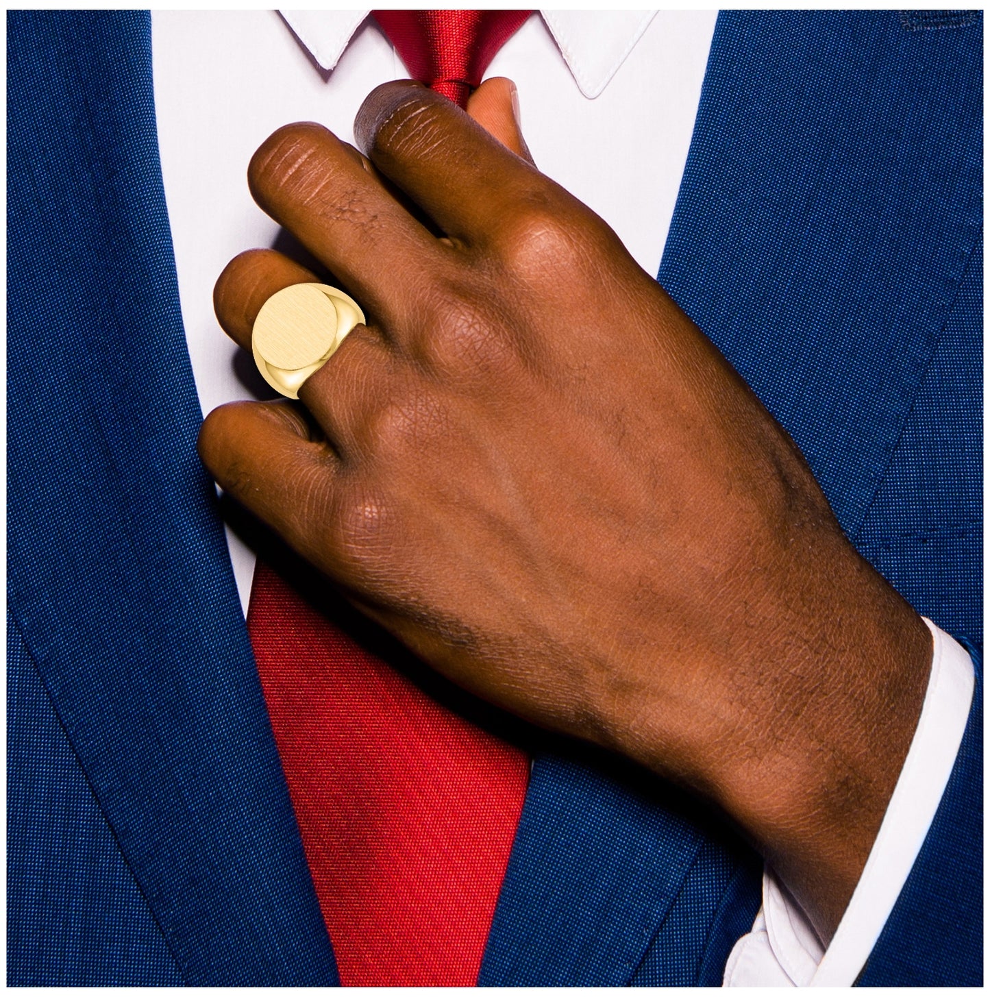 10K Yellow Gold 18.0x18.0mm Open Back Men's Signet Ring