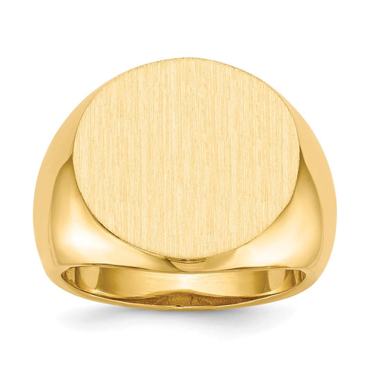 10K Yellow Gold 18.0x18.0mm Open Back Men's Signet Ring