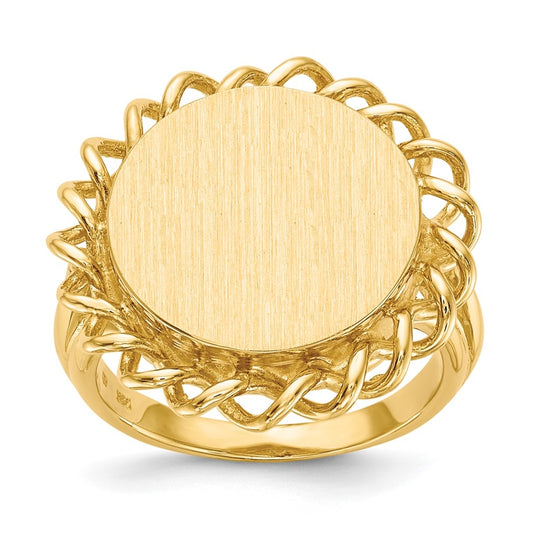 10k Yellow Gold 14.5x15.0mm Open Back Signet Ring