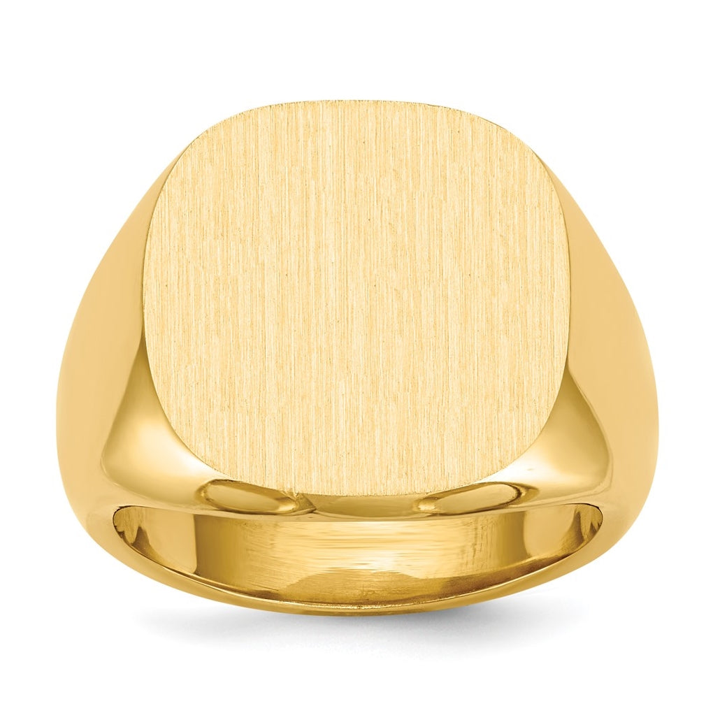 10K Yellow Gold 17x17mm Closed Back Men's Signet Ring