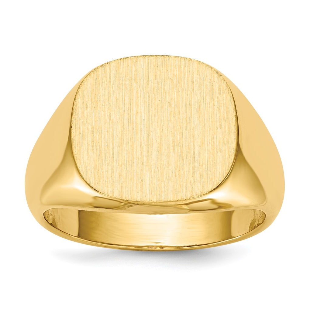 10K Yellow Gold 13.5 x15.0mm Open Back Mens Signet Ring