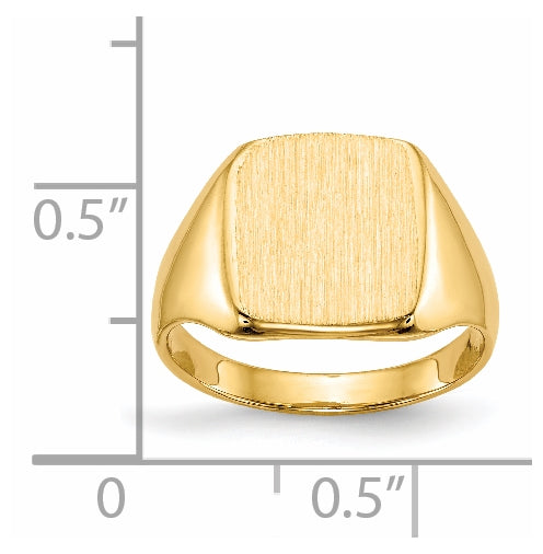 14K Yellow Gold 10.0x10.0mm Closed Back Signet Ring