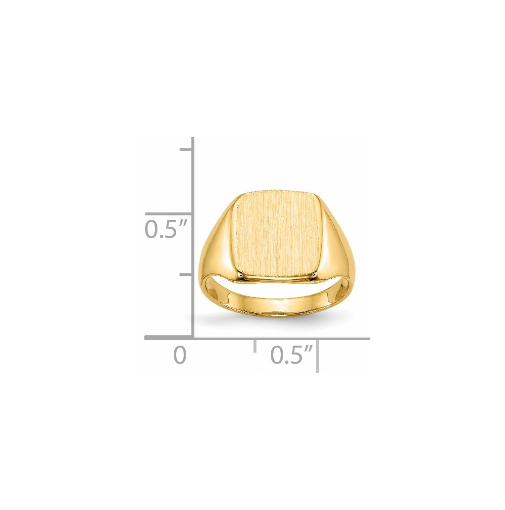 14k Yellow Gold 10.0x10.0mm Closed Back Signet Ring