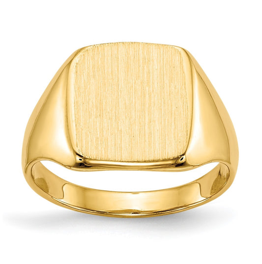 14K Yellow Gold 10.0x10.0mm Closed Back Signet Ring