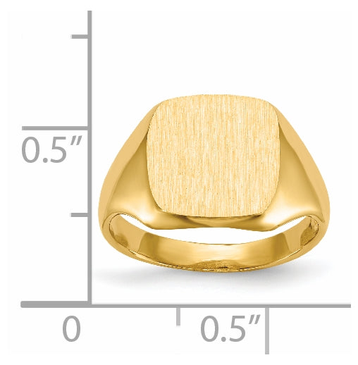 14K Yellow Gold 10.0x10.0mm Open Back Signet Ring