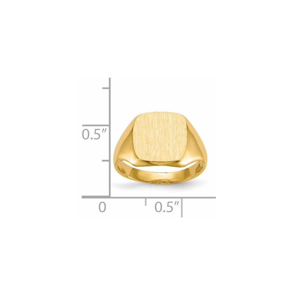 14k Yellow Gold 10.0x10.0mm Open Back Signet Ring