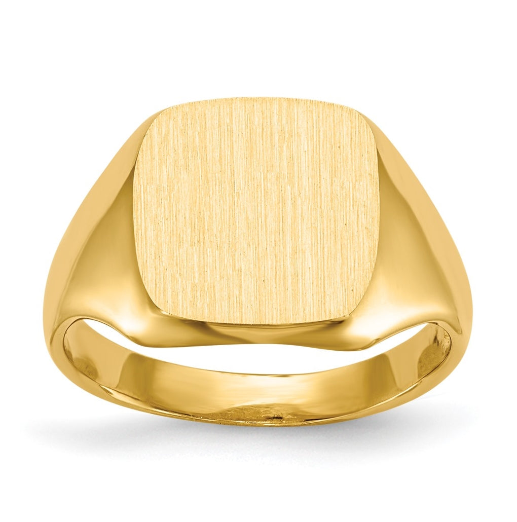 14K Yellow Gold 10.0x10.0mm Open Back Signet Ring