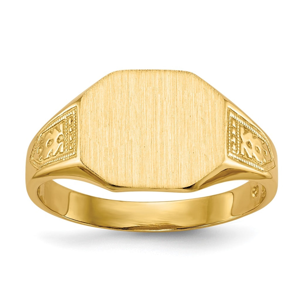 10K Yellow Gold 9.0x11.0mm Open Back Signet Ring