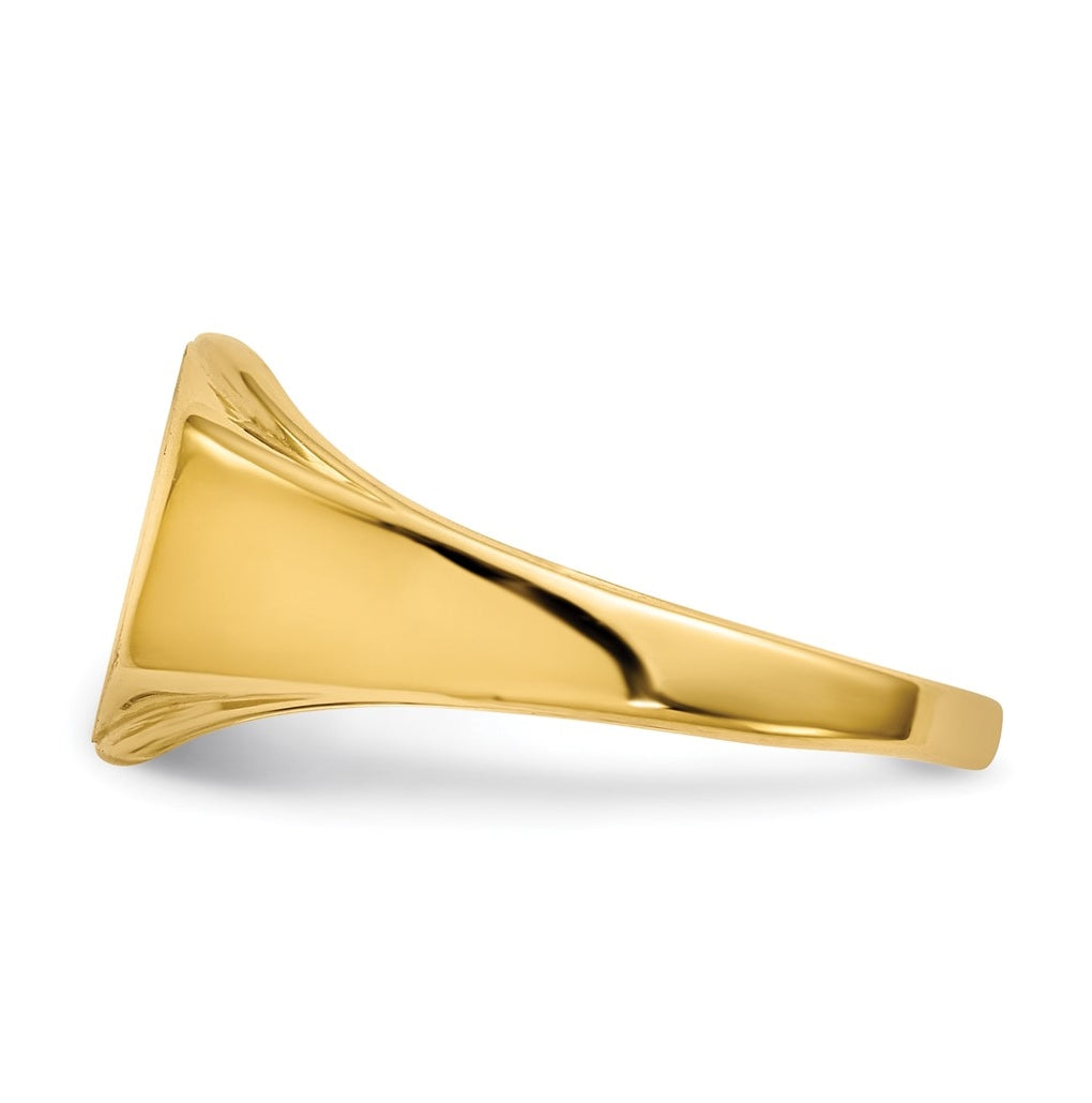14k Yellow Gold 11.5x8.5mm Open Back Signet Ring